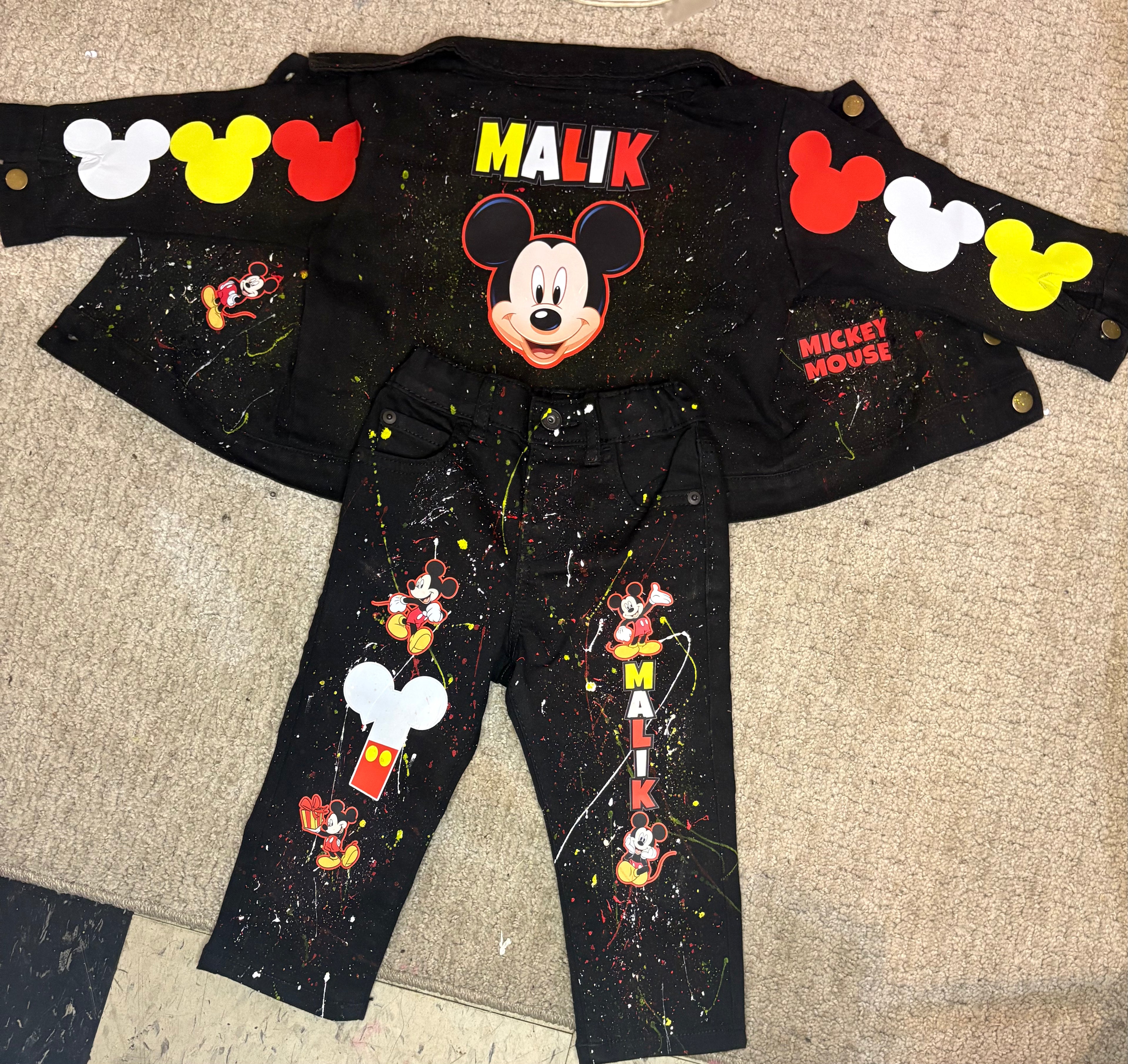 Custom Infant/Toddler Mickey Mouse Denim Set